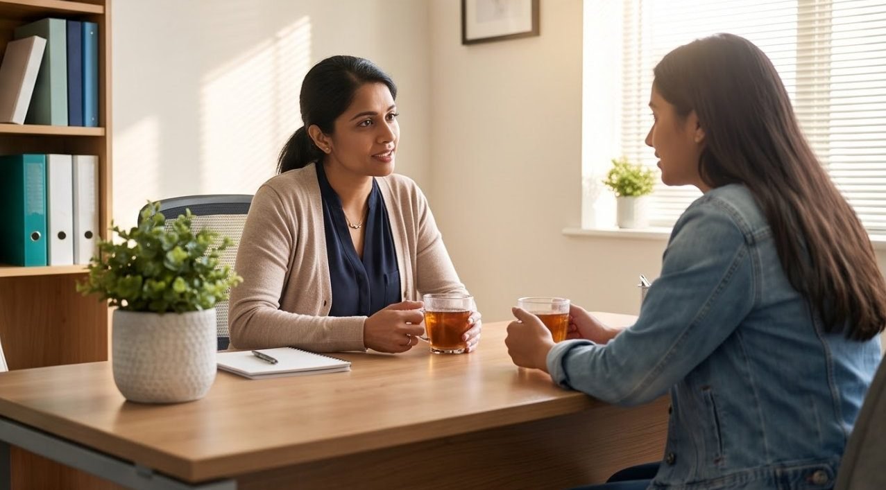Counsellor planning a study abroad path with a student
